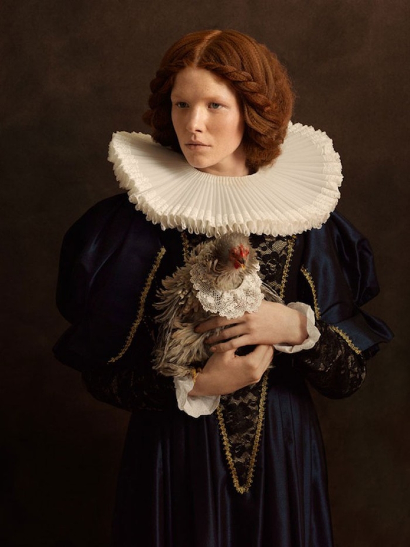 Exquisite photo portraits of gorgeous women made in the spirit of Flemish painting