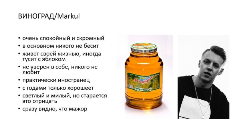 Face — carrot juice, Oxymiron — apple juice: the girl compared famous rappers with juices Face — carrot juice, Oxymiron — apple juice: the girl compared famous rappers with juices