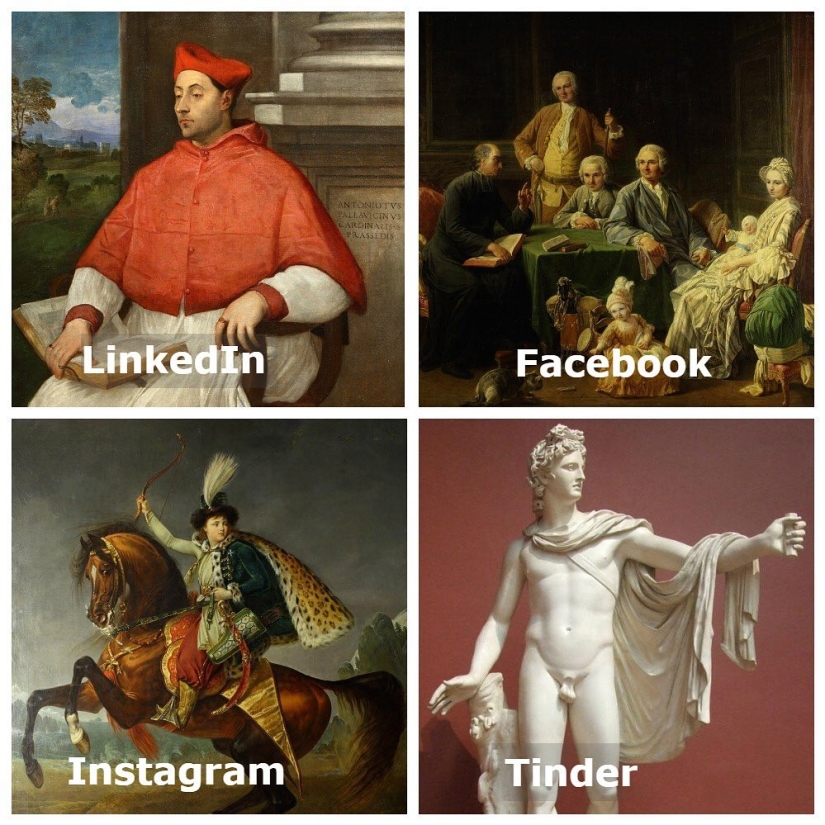 Facebook Instagram and Tinder: How people look on different social networks: everyone compares their photos on LinkedIn, Facebook, Instagram and Tinder