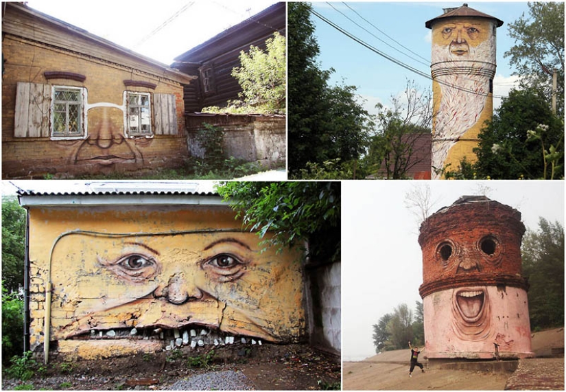 Faces on buildings by Nikita Nomerz Faces on buildings by Nikita Nomerz