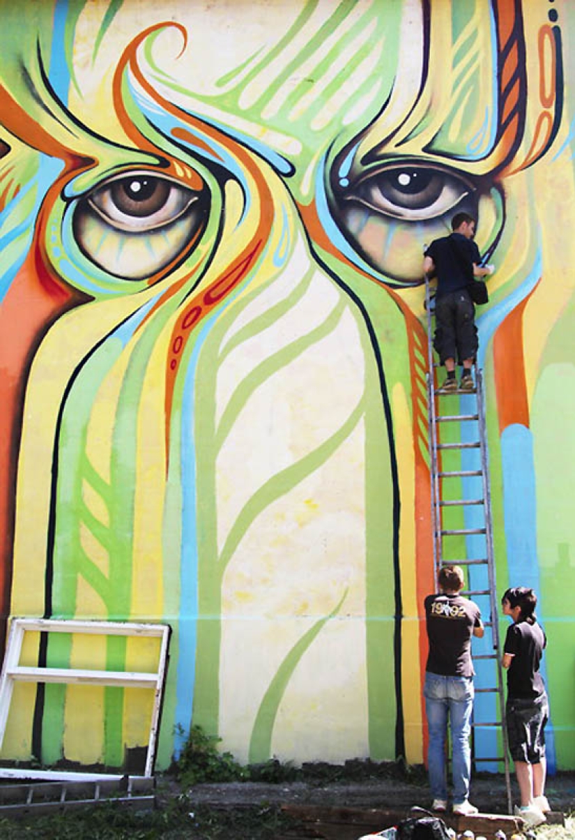 Faces on buildings by Nikita Nomerz Faces on buildings by Nikita Nomerz