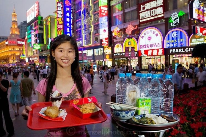 Fascinante proyecto: Lo que la gente come en diferentes países