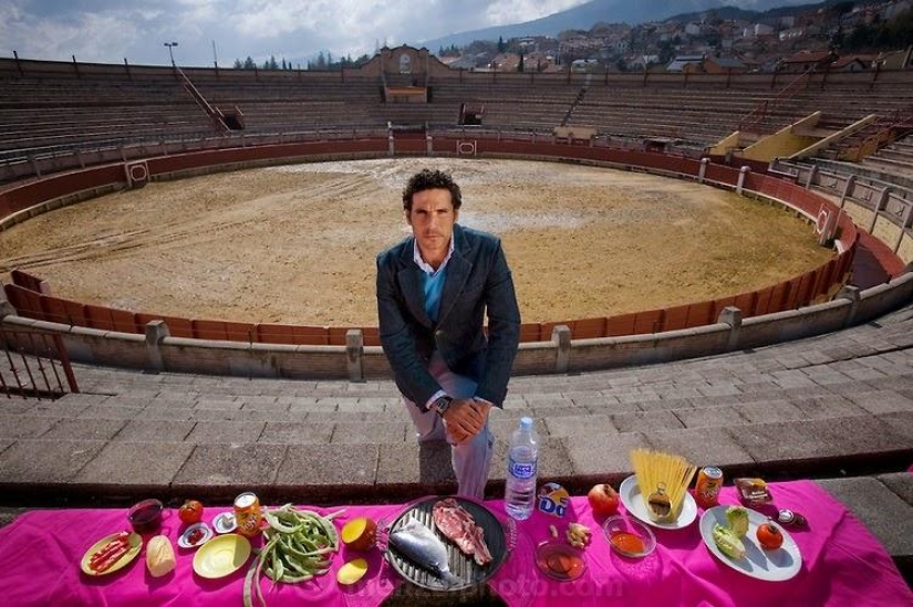 Fascinante proyecto: Lo que la gente come en diferentes países