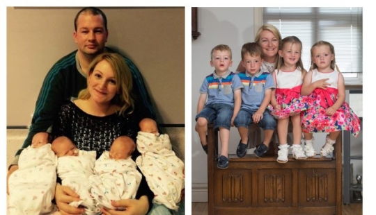 Felicidad multiplicada por 4 y preocupaciones divididas por 2: las matemáticas de criar cuatrillizos maravillosos