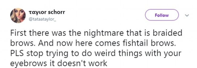 Fish tail instead of eyebrows: a new and too sophisticated trend on Instagram