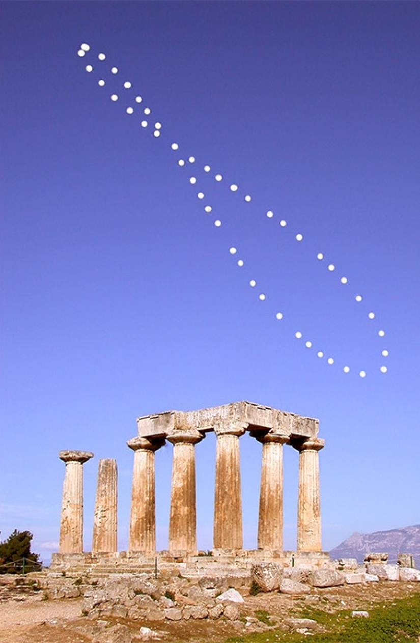 For a year, the sun in the sky writes out an eight For a year, the sun in the sky writes out an eight