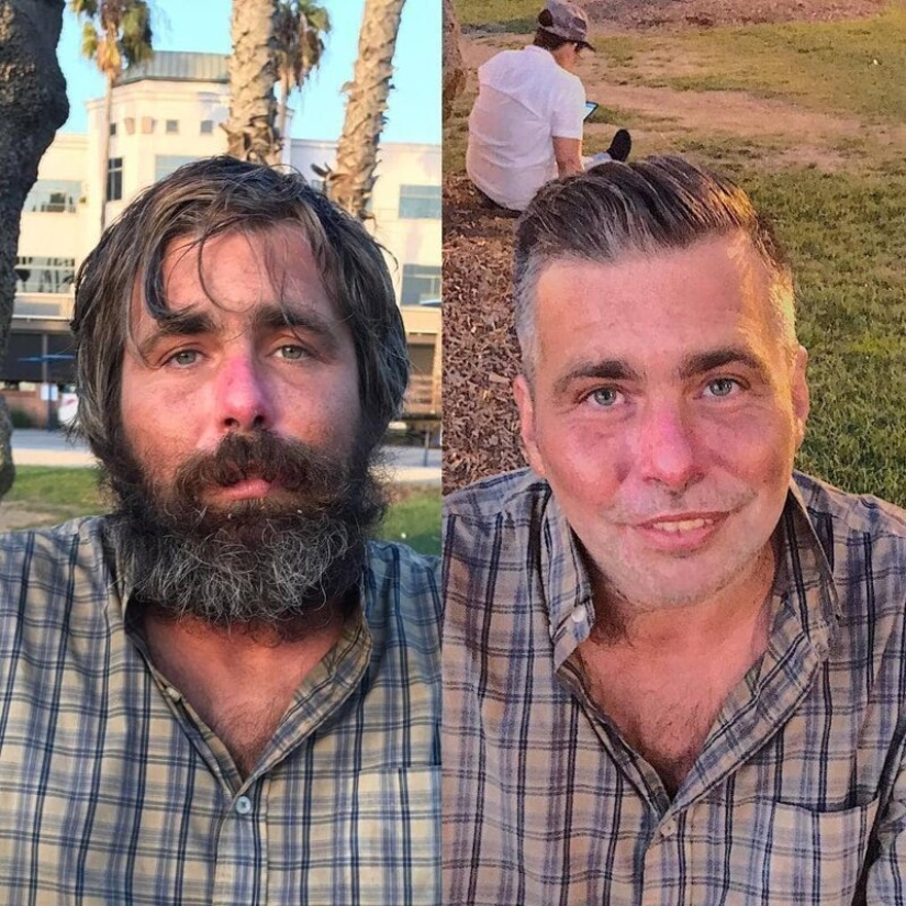 Free haircuts for the homeless: a barber turns tramps into real beauties Free haircuts for the homeless: a barber turns tramps into real beauties
