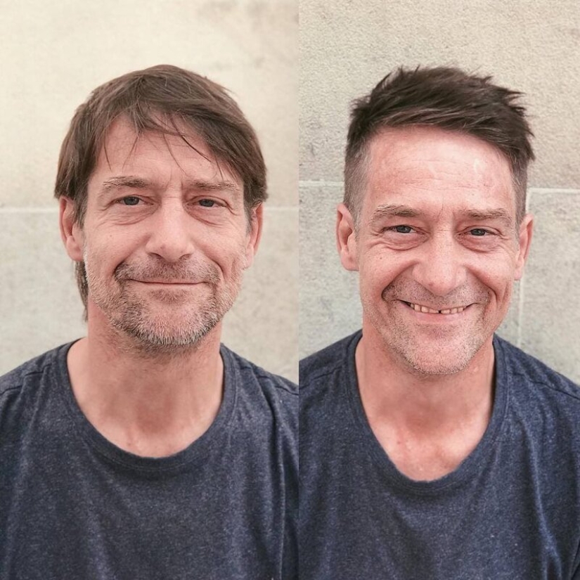 Free haircuts for the homeless: a barber turns tramps into real beauties Free haircuts for the homeless: a barber turns tramps into real beauties
