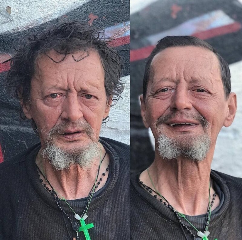 Free haircuts for the homeless: a barber turns tramps into real beauties Free haircuts for the homeless: a barber turns tramps into real beauties