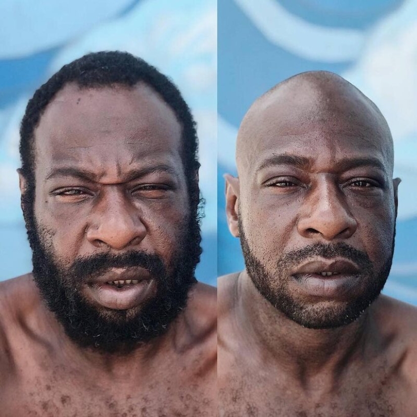 Free haircuts for the homeless: a barber turns tramps into real beauties Free haircuts for the homeless: a barber turns tramps into real beauties