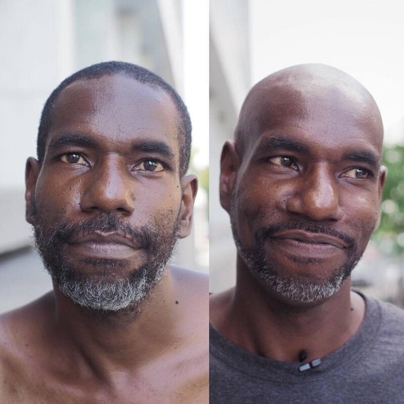 Free haircuts for the homeless: a barber turns tramps into real beauties Free haircuts for the homeless: a barber turns tramps into real beauties