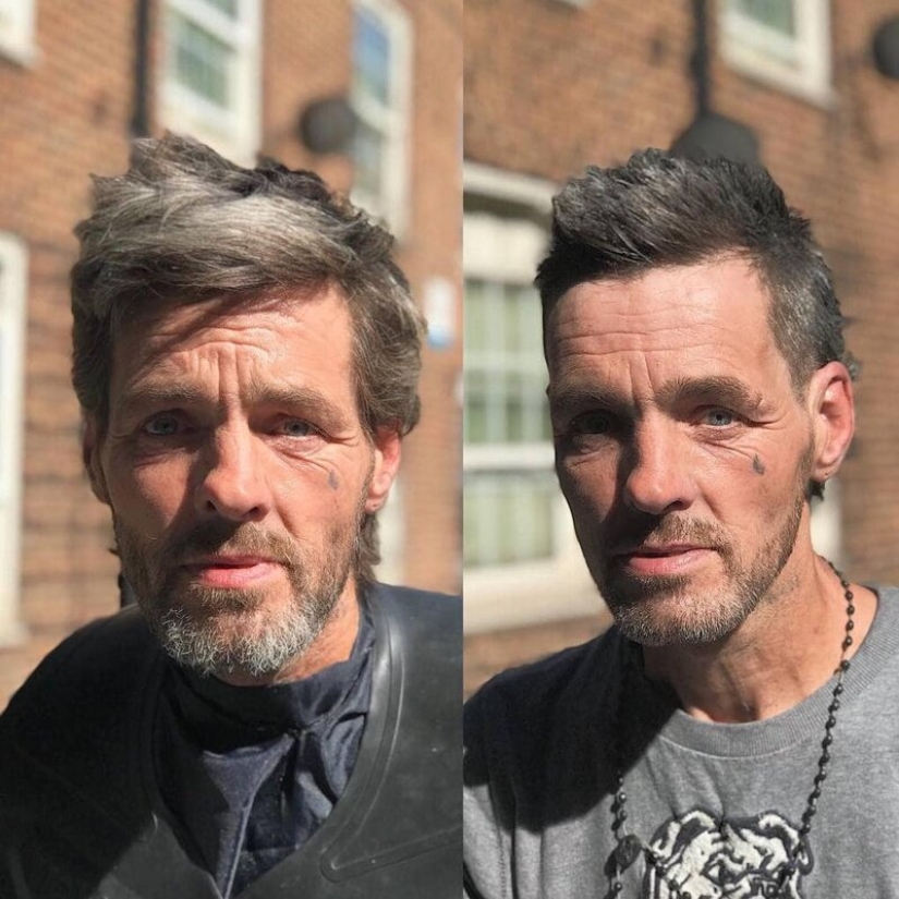 Free haircuts for the homeless: a barber turns tramps into real beauties Free haircuts for the homeless: a barber turns tramps into real beauties