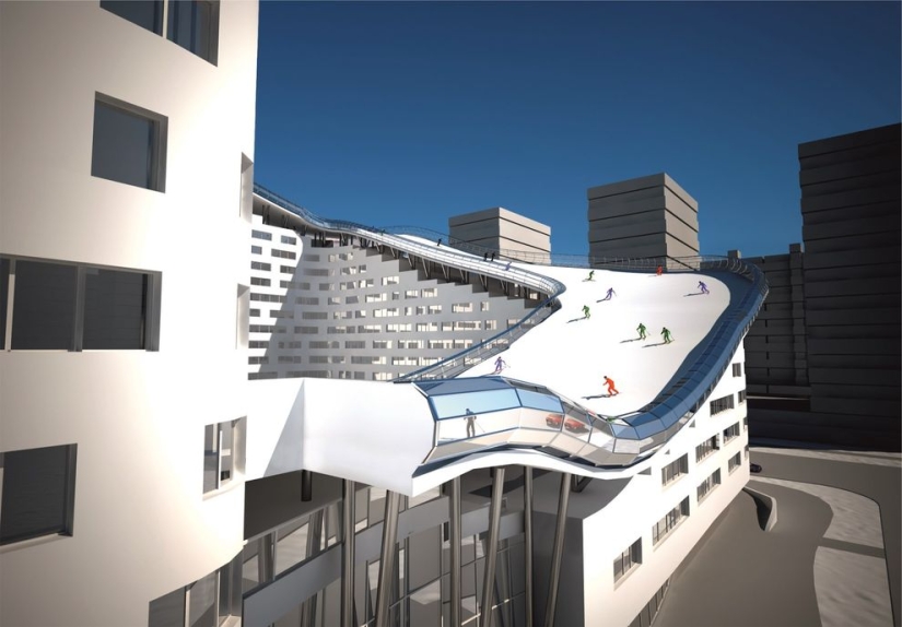 From the threshold to the snowboard: the project of a residential building with a ski slope on the roof From the threshold to the snowboard: the project of a residential building with a ski slope on the roof
