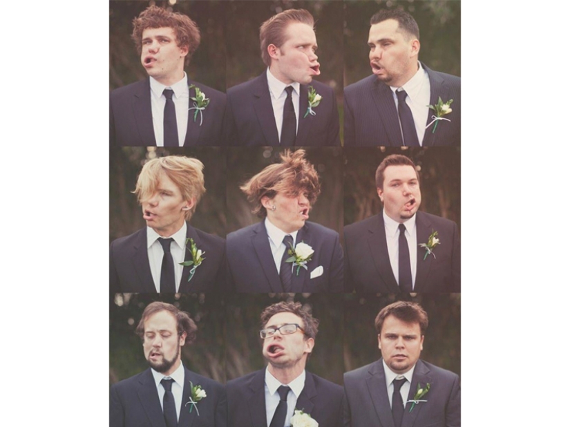 Funny wedding pictures with the participation of the groom's friends