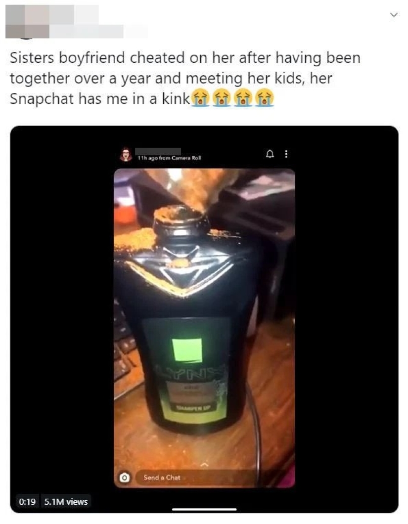 Fury in anger: a girl's revenge on a cheating boyfriend caused a storm of admiration on Twitter