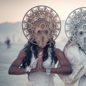 Futuristic wedding at Burning Man Festival