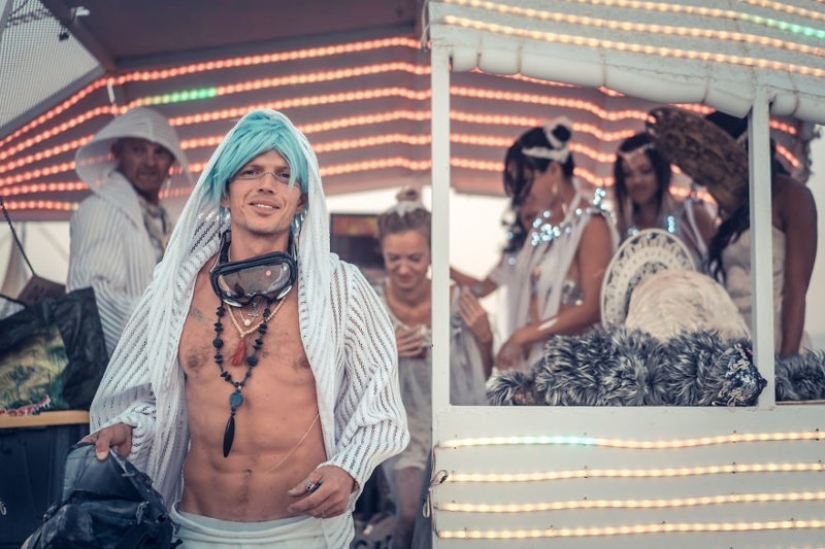Futuristic wedding at Burning Man Festival