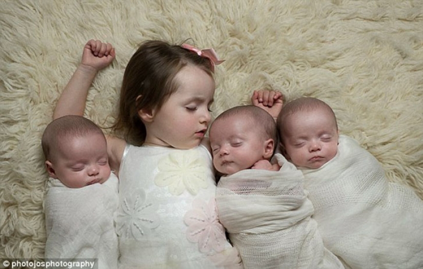 Genetic photocopy: British triplets who are distinguished only by their own mother Genetic photocopy: British triplets who are distinguished only by their own mother