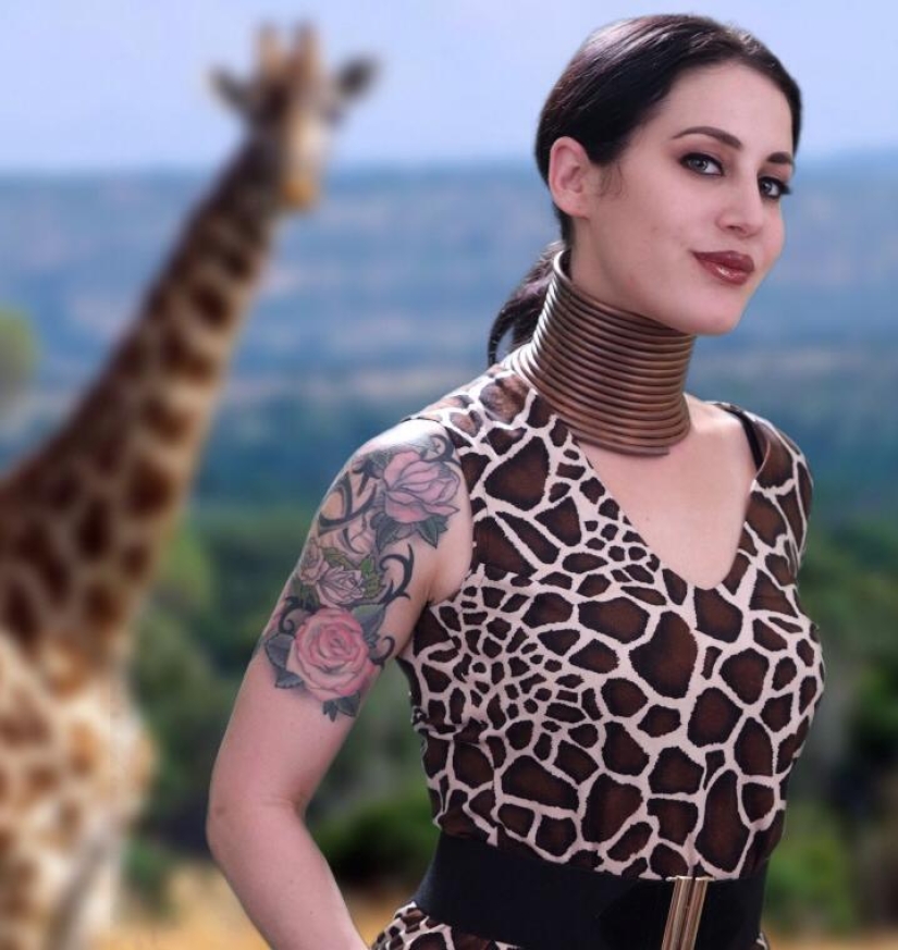 "Giraffe Woman": an American woman stretched her neck for 5 years to become like a giraffe