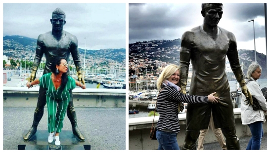 "Golden eggs": passionate fans of Cristiano Ronaldo polished the statue of the famous football player