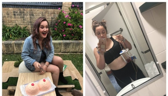 Goodbye, tits! The girls threw a party for a friend who had her breasts removed because of the threat of cancer