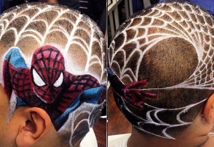 Hairdresser creates celebrity portraits on the heads of his clients