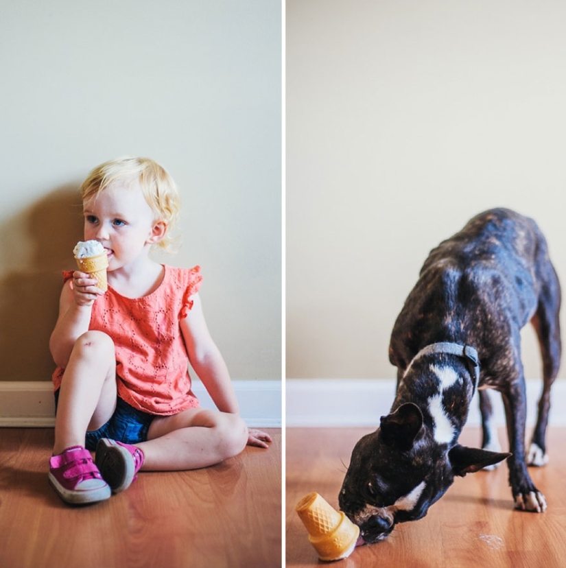 Happy together — a photo story about the growing up of a girl and a puppy