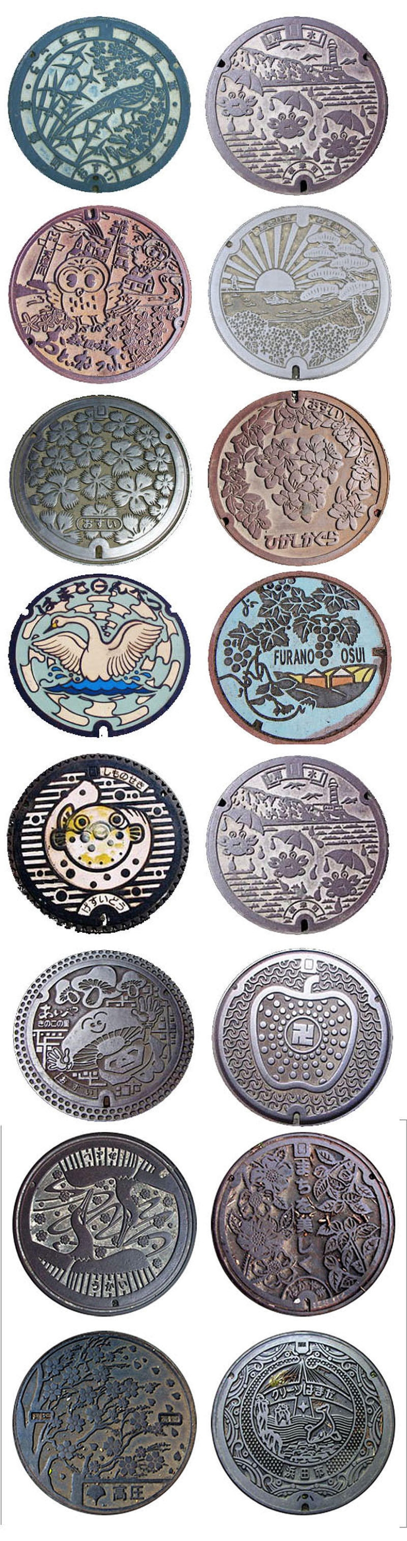 Hatches from different countries of the world