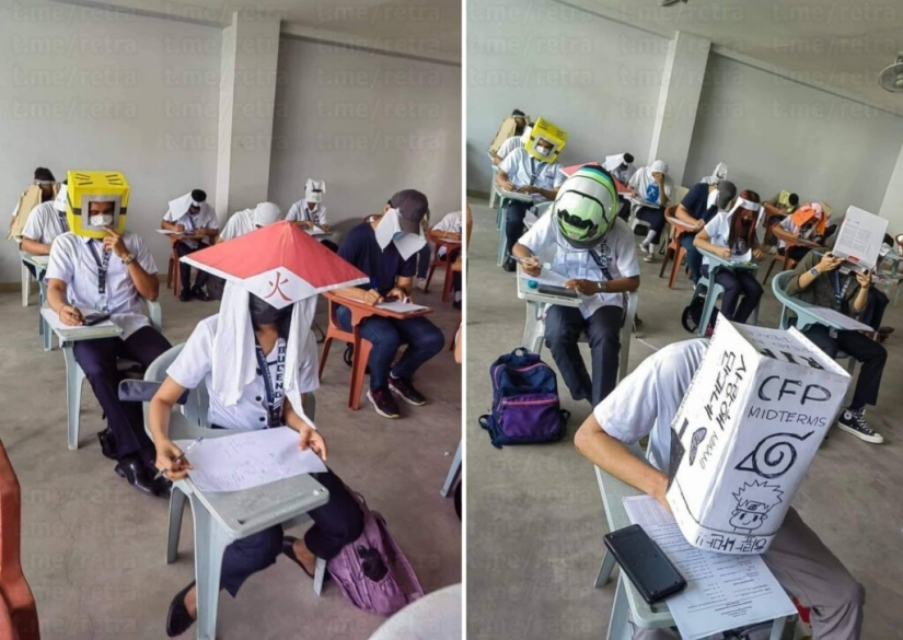 "Hats against cheating" Filipino students have conquered the Internet