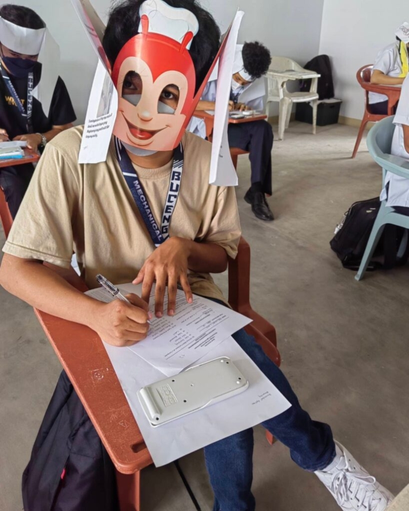 "Hats against cheating" Filipino students have conquered the Internet