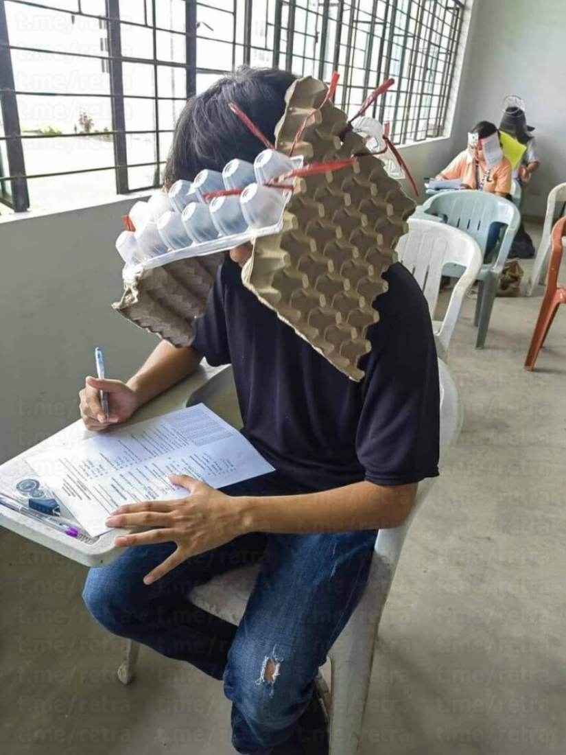 "Hats against cheating" Filipino students have conquered the Internet