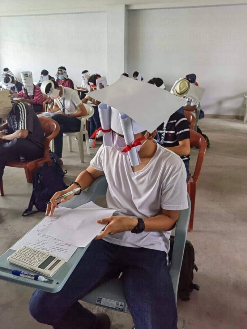 "Hats against cheating" Filipino students have conquered the Internet