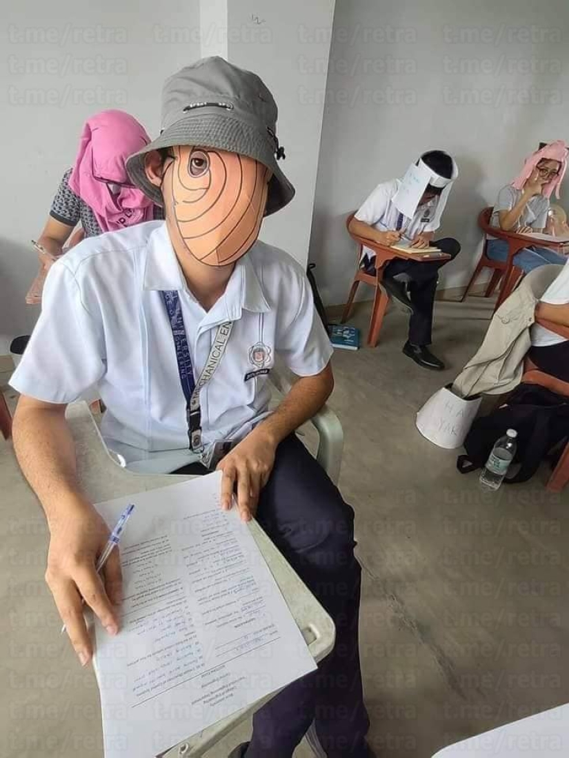 "Hats against cheating" Filipino students have conquered the Internet