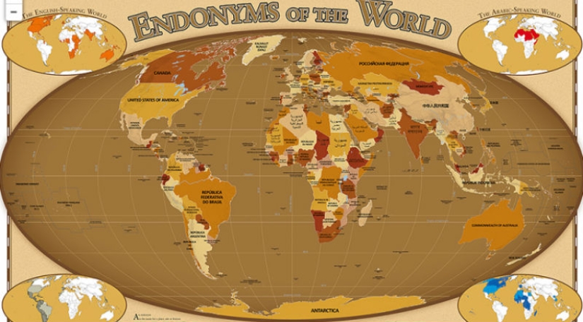 Hola, Bielorrusia! Se ha creado un mapa en el que los nombres de los países están escritos en su idioma nativo Hola, Bielorrusia! Se ha creado un mapa en el que los nombres de los países están escritos en su idioma nativo