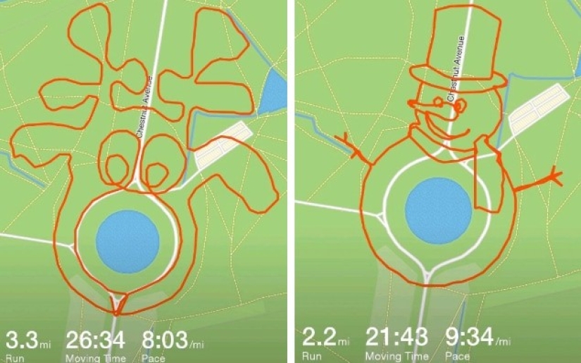 How to draw pictures for Christmas while running with a GPS tracker