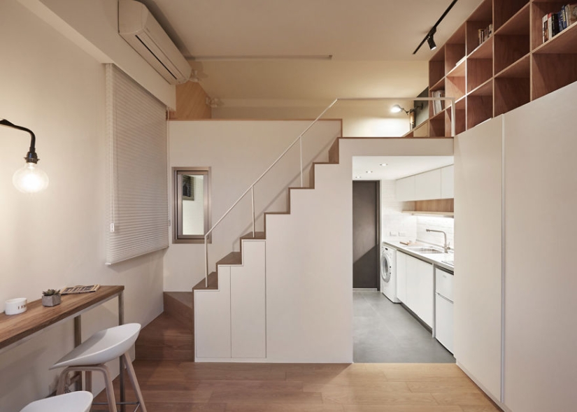 How to make the most out of a minimum of space: a fully functional apartment in Taiwan with an area of only 22 square meters How to make the most out of a minimum of space: a fully functional apartment in Taiwan with an area of only 22 square meters