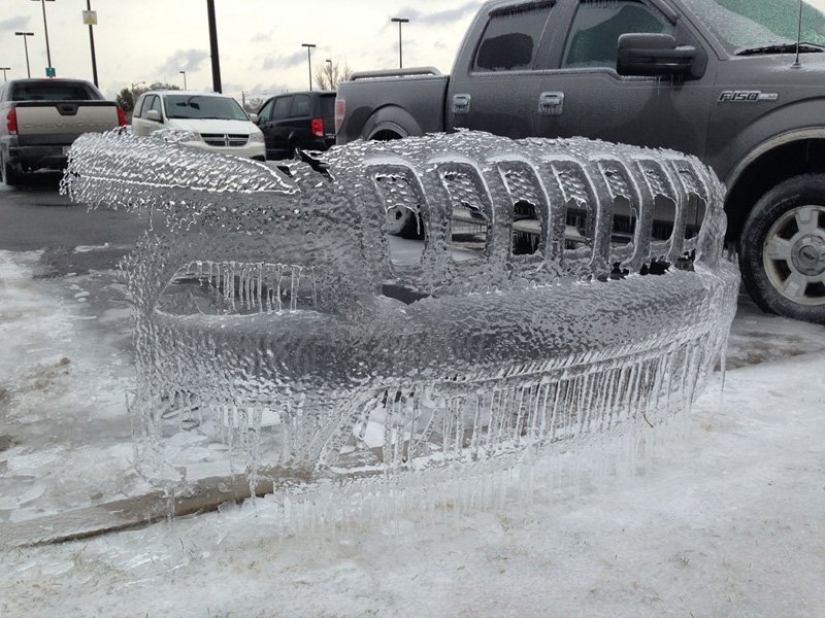 How winter turns cars into works of art