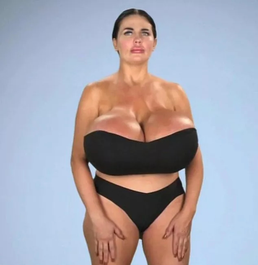 "I want a perfect hourglass": a model with giant breasts wants to enlarge her buttocks