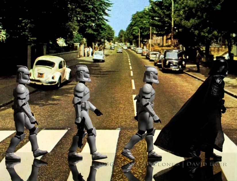Iconic photos in the form of remakes with imperial stormtroopers