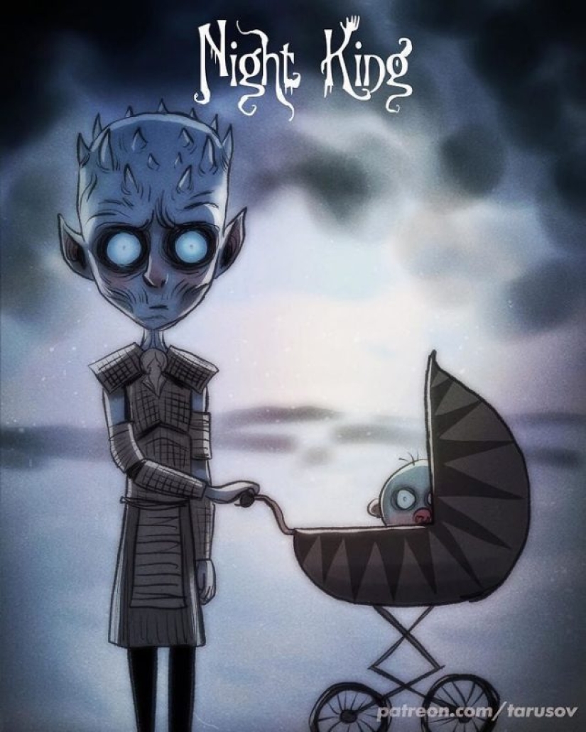 Illustrations for "Game of Thrones", made in the style of Tim Burton