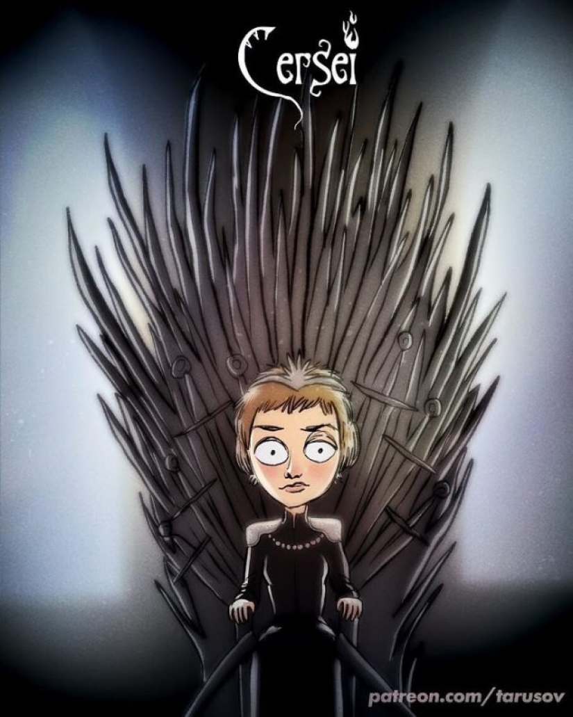 Illustrations for "Game of Thrones", made in the style of Tim Burton
