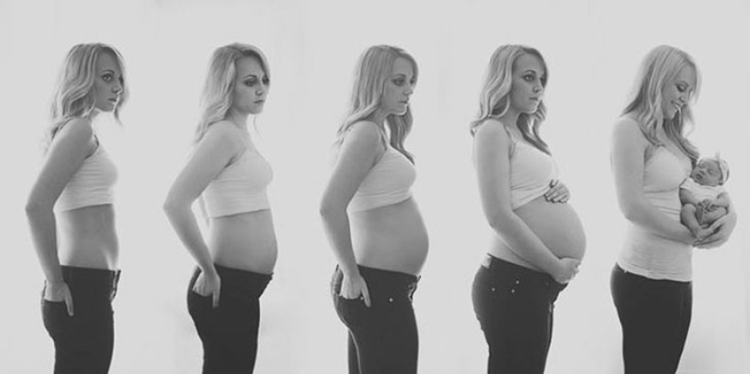 In an interesting position and after: original photos of pregnant women and those who have already given birth