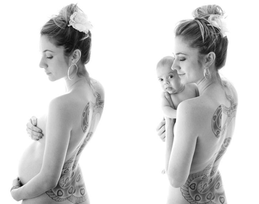 In an interesting position and after: original photos of pregnant women and those who have already given birth