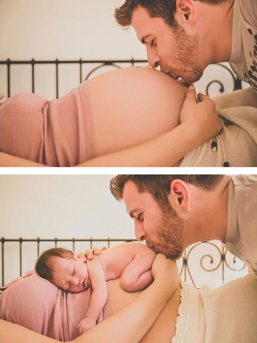 In an interesting position and after: original photos of pregnant women and those who have already given birth