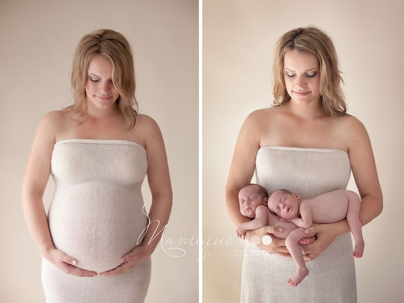 In an interesting position and after: original photos of pregnant women and those who have already given birth