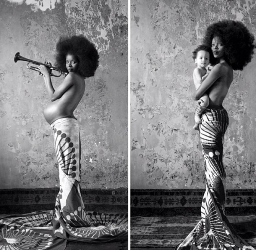 In an interesting position and after: original photos of pregnant women and those who have already given birth