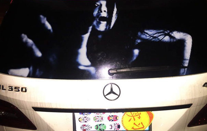 In China, they came up with stickers on cars to teach fans to dazzle with a high beam