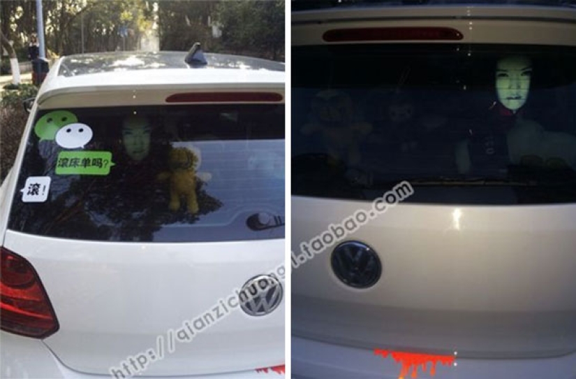 In China, they came up with stickers on cars to teach fans to dazzle with a high beam