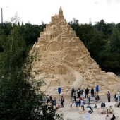 In Germany, the world's largest sand castle was built — the height of a five-story house