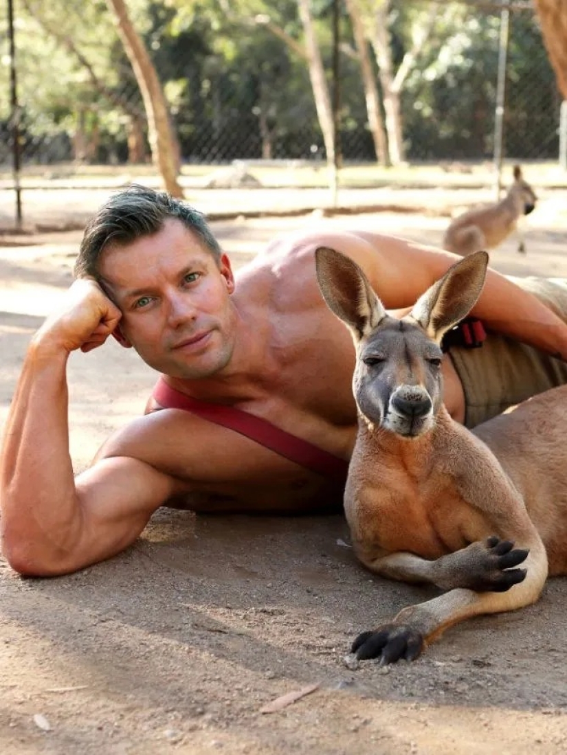 Incendiary photo shoot: hot Australian firefighters filmed with cute animals for calendar